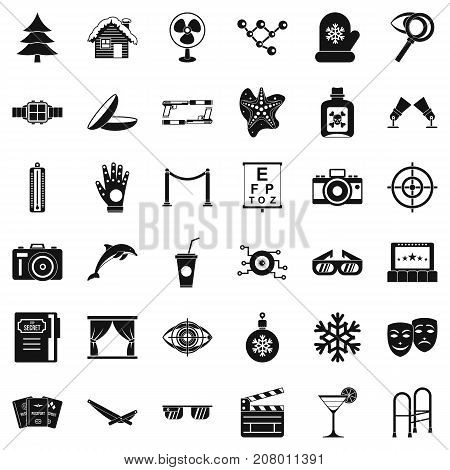 Drink icons set. Simple style of 36 drink vector icons for web isolated on white background