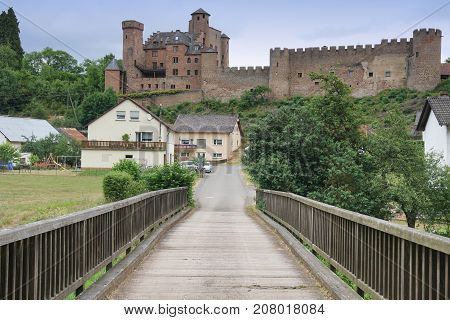 BITBURG, GERMANY - JUNE 25, 2017: Old Hamm Castle close to Bitburg on June 25, 2017 in Germany, Europe