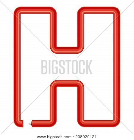 Letter h plastic tube icon. Cartoon illustration of letter h plastic tube vector icon for web