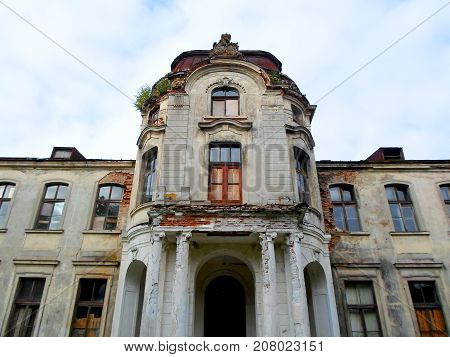 Abandoned palace in Belarus (Zheludok, Grodno region), built in the early twentieth century, example of Art Nouveau style