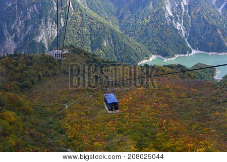 Mountain Scenery At Autumn In Japan