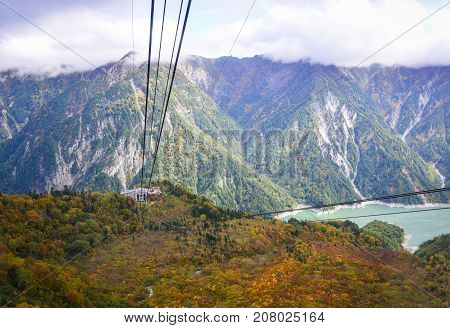 Mountain Scenery At Autumn In Japan