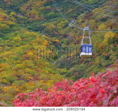 Mountain Scenery At Autumn In Japan