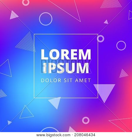 Cover with flat geometric colorful vector background. Can be used for brochures, posters, cards, flyers, banners. Trendy design. EPS 10