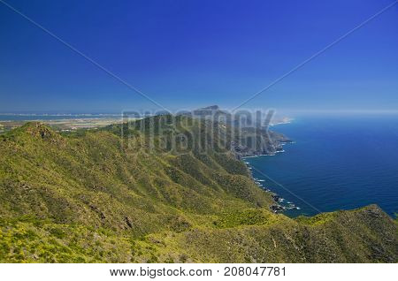 View on Mediterranean Sea from artillery battery Cenizas in Murcia Spain