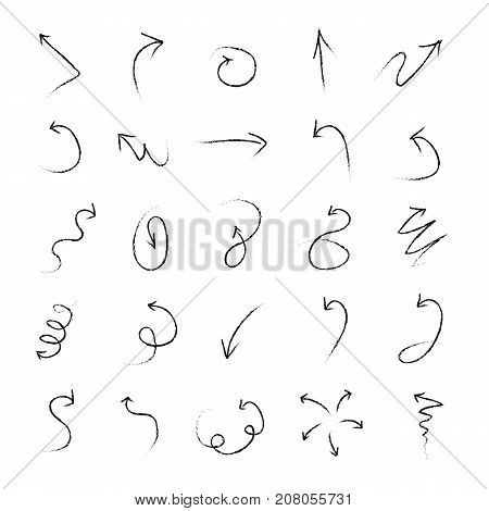 Set of hand drawn vector arrows for website and user interfaces