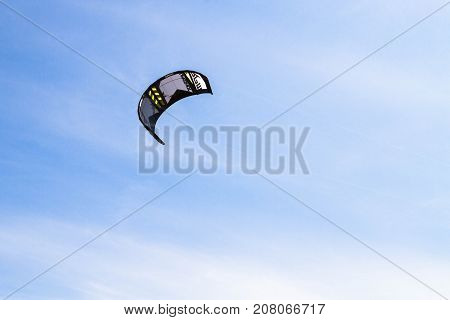Windsurfing On The Beach Of The Big Izhora Gulf Of Finland