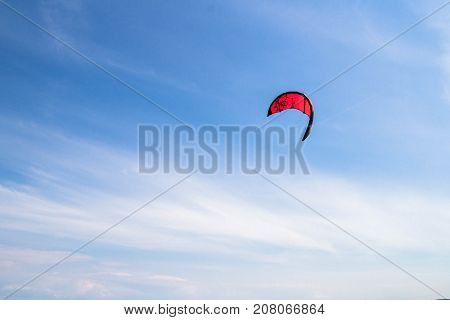 Windsurfing On The Beach Of The Big Izhora Gulf Of Finland
