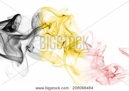 National smoke flag of Belgium isolated on white background