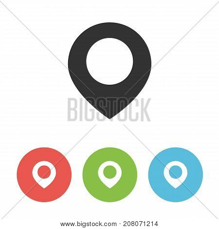 Map pointer icon isolated on white background