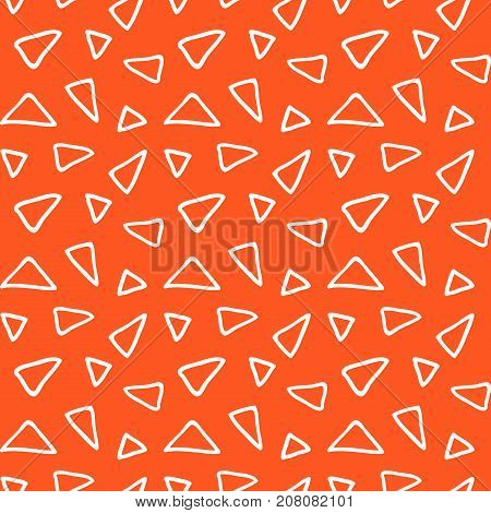 Seamless bright vector pattern with hand drawn triangles