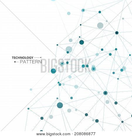 Polygonal abstract background with connected line and dots. Modern technological design for future world projects.