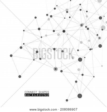 Polygonal abstract background with connected line and dots. Modern technological design for future world projects.