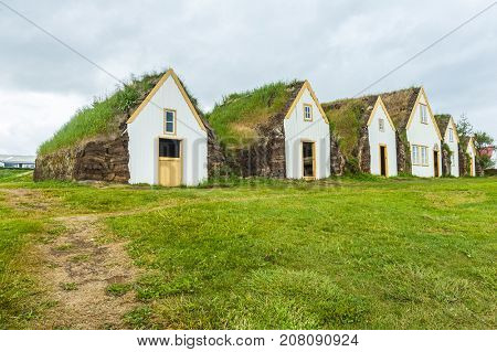 Traditional turf houses in Glaumbaer, Iceland