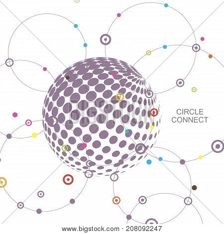Halftone vector design. Abstract dotted circle illustration.