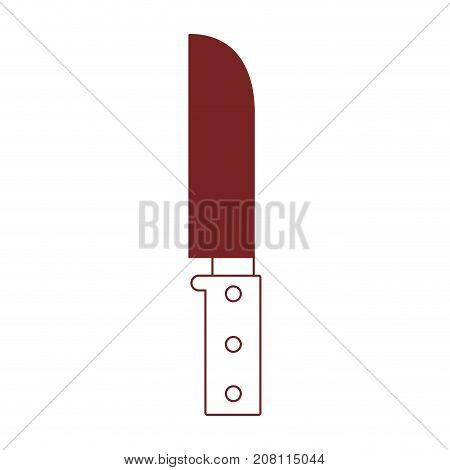 santoku knife utensil color sections silhouette vector illustration