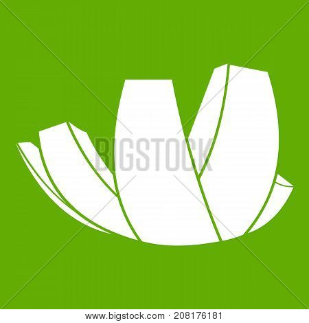 ArtScience Museum in Singapore icon white isolated on green background. Vector illustration