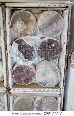 Raw Violet Amethyst Rock With Crystal Ametist