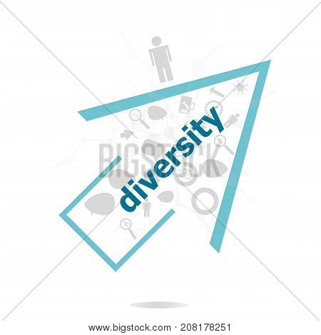 Text Diversity. Business Concept . Data Protection And Secure Elements Inforgaphic Set