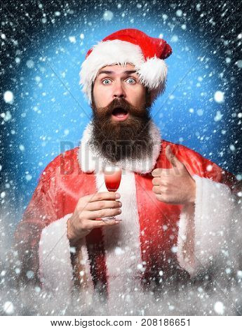Handsome Bearded Santa Claus Man