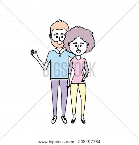 couple together with clouthes design vector illustration icon