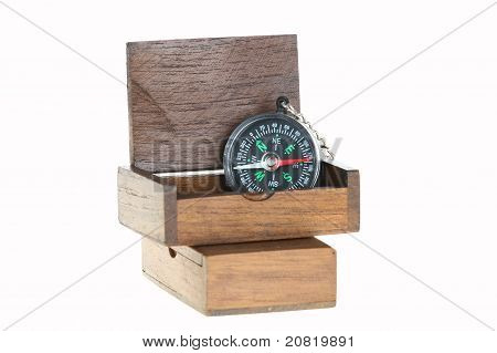 Bussola In cassa legno