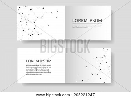 Polygonal abstract background with connected line and dots. Modern cover brochure with technological design for future world projects.