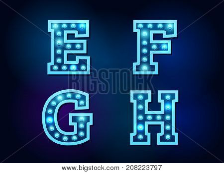 light font alphabet text bright vector illustration