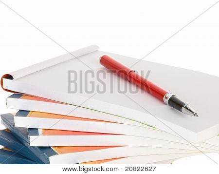 Penna rossa su Notebook Stack