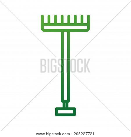 metal garden pitchfork with plastic handle for working with hay farm vector illustration