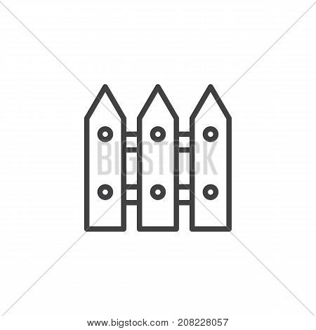 Fence line icon, outline vector sign, linear style pictogram isolated on white. Symbol, logo illustration. Editable stroke
