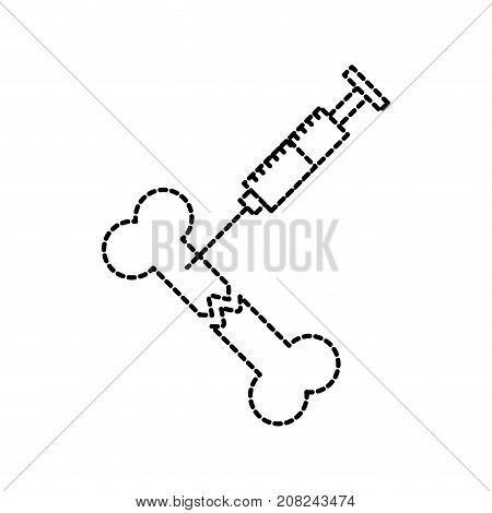 medical broken bone and siringe vector illustration