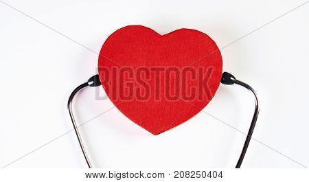 Medical Stethoscope And Red Heart