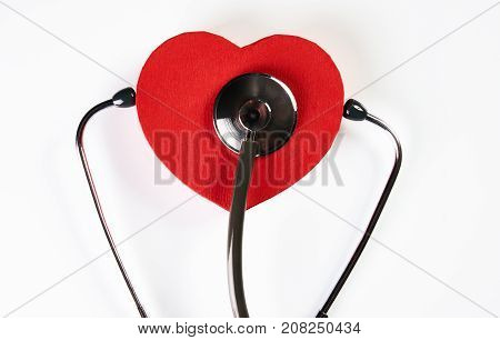Medical Stethoscope And Red Heart
