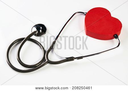Medical Stethoscope And Red Heart