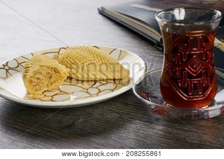 Traditional Azerbaijan Sweet Pastry Shekerbura With Nuts