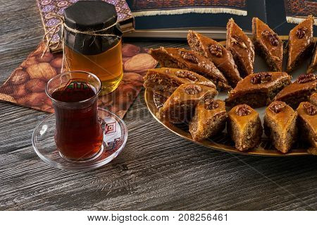 Homemade Baklava Or Pakhlava With Nuts And Honey