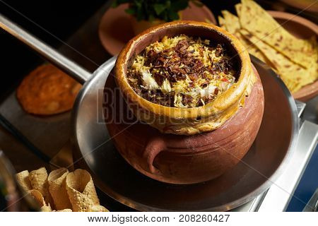 Pilaf Rice With Meat And Vegetables