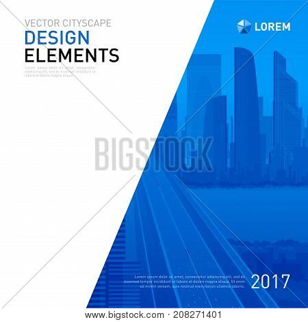 Design element for corporate graphic layout. Modern background template design for investment, business, real estate, construction.
