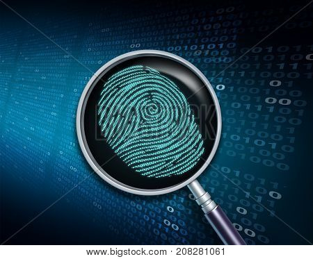 Searching private information and personal security surveillance technology concept with a 3D render.