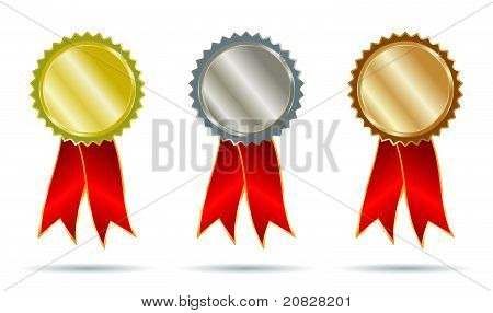 Gold, Silber und Bronze Bänder