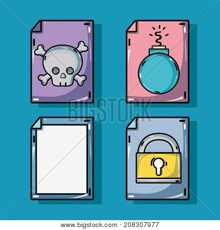 set programmer data information technology vector illustration