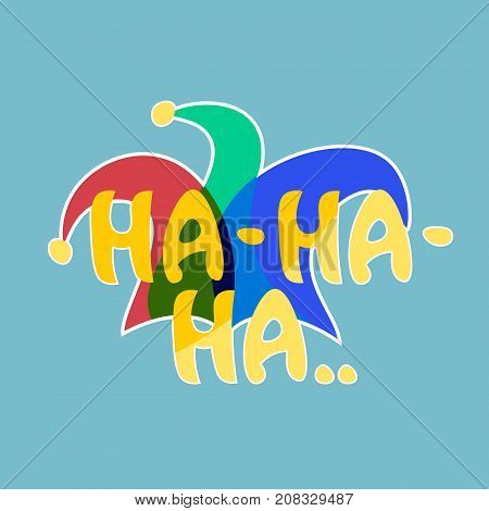 Hahaha Sticker Social Media Network Message Badges Design Vector Illustration