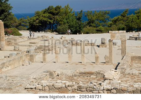 Archaeological site of ancient Kamiros in Rhodes Greece island