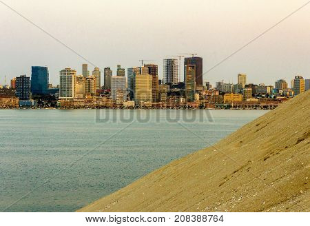 Luanda, Angolan city with sunset other view