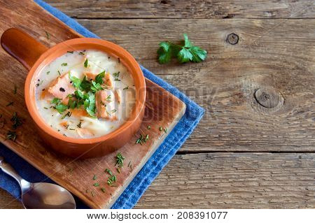 Salmon Soup With Noodles