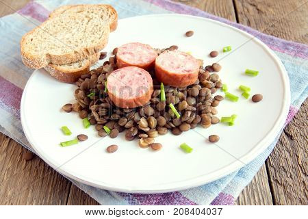 Green Lentil With Sausage