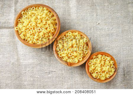 Ditalini Macaroni. Pasta Rings. Tubettini And Thimbles. Anellini.