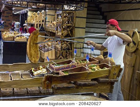 APARAN,ARMENIA - SEPTEMBER 25,2017:In the city of Aparan there is the most famous bakery 