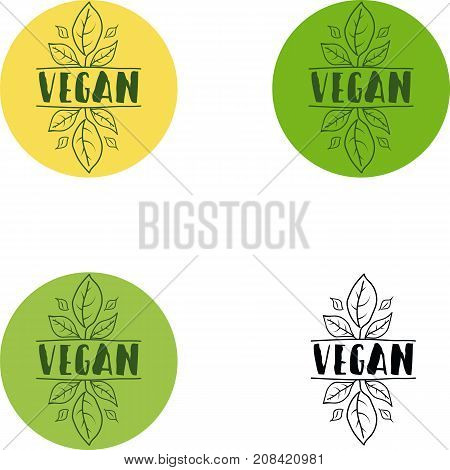Vegan logo Set of vegan icons logo